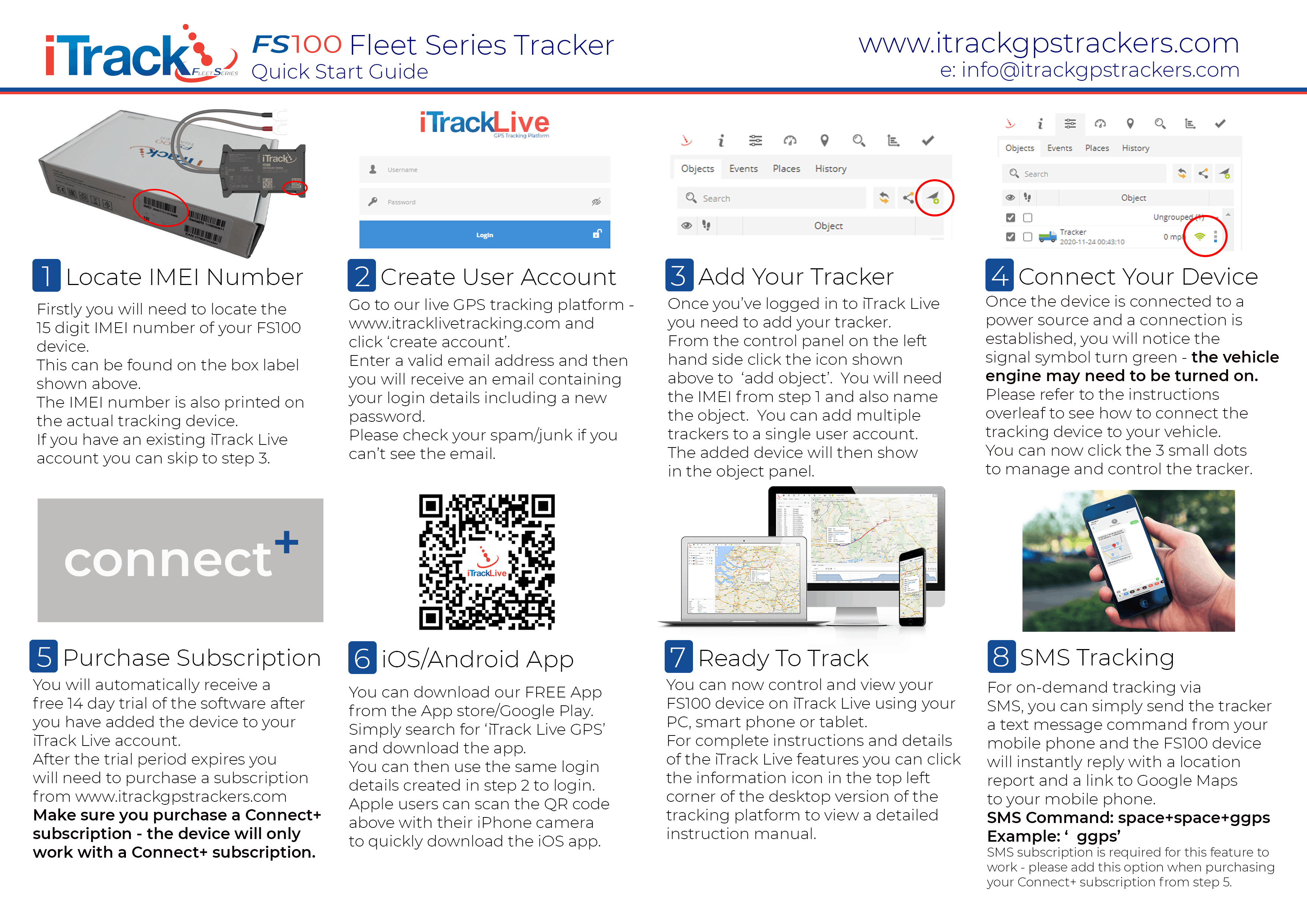 iTrack FS100 Vehicle Car Van Motorhome Caravan GPS Tracker Easy