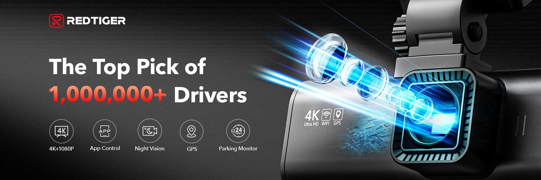 Red Tiger F7N Touch Front & Rear Dual Dash Camera + 128GB SD Card ...